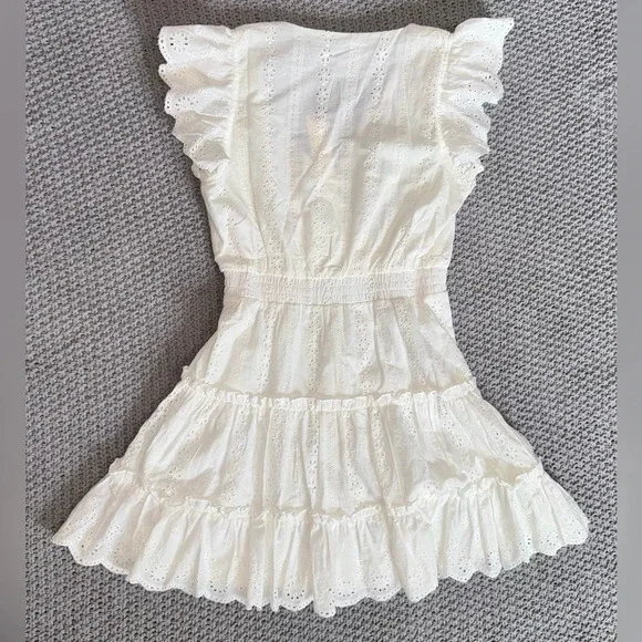 Pinch white eyelets tiered mini dress size medium new - Picture 6 of 6